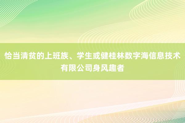 恰当清贫的上班族、学生或健桂林数字海信息技术有限公司身风趣者